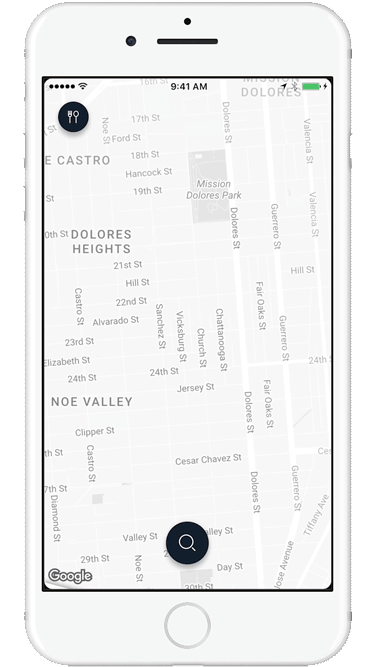 Filtering between restaurants, bars, and cafes.