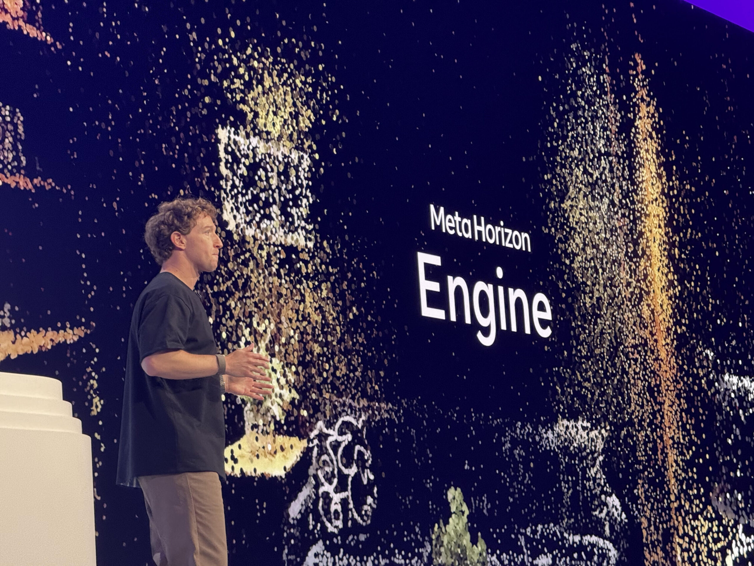 Mark Zuckerberg introducing Hyperscape on stage at Meta Connect 2025